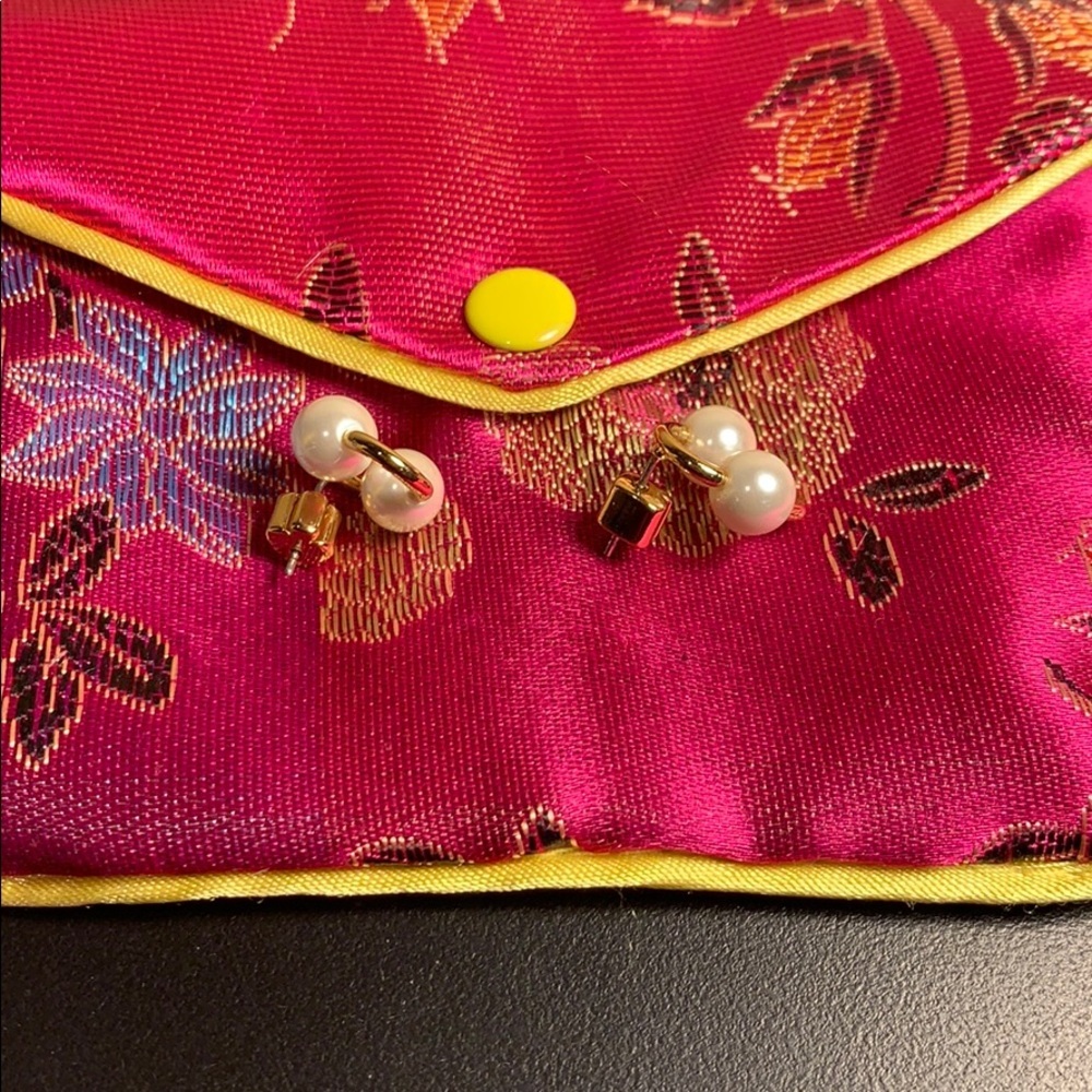 Kate Spade gold and pearl post earrings - Picture 2 of 2
